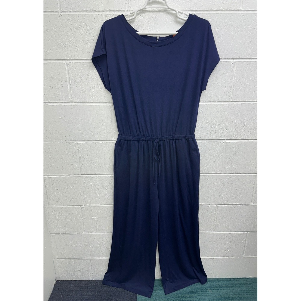 KIRUNDO Jumpsuit Navy Blue Wide Leg Drawstring / Women's XL